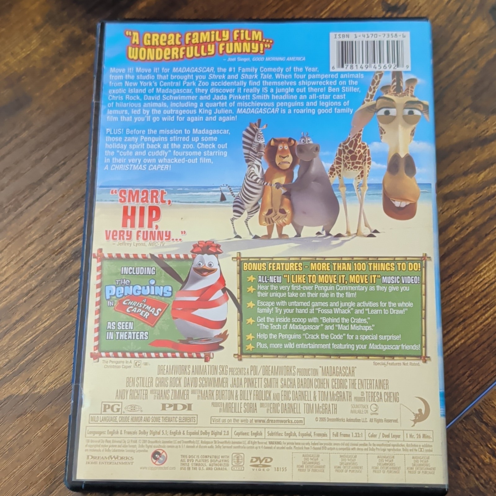 DreamWorks Madagascar DVD Full Screen PG Family Comedy 2005 NTSC