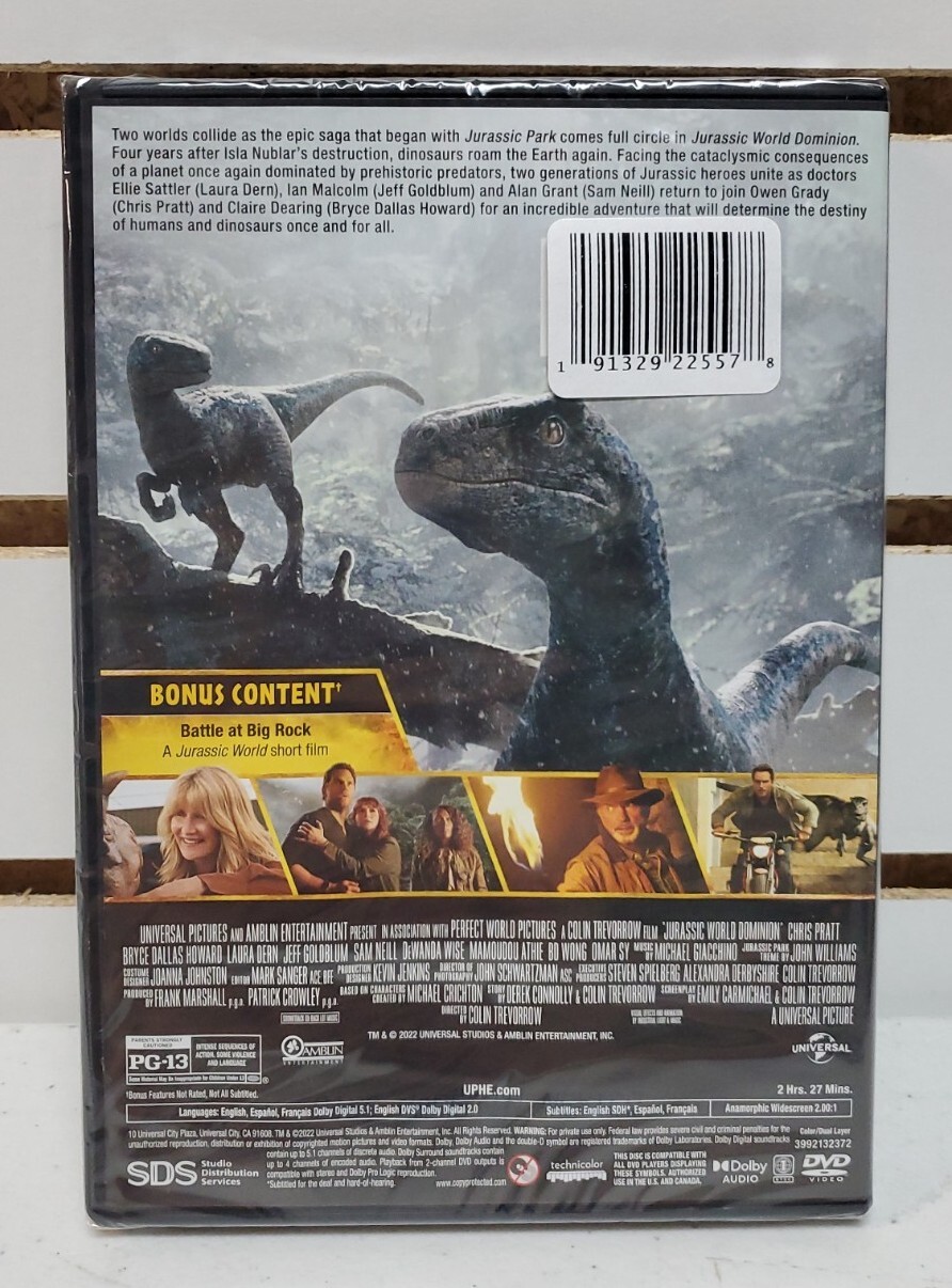 Jurassic World Dominion (DVD, 2022) w/ Slipcover – Brand New, Sealed