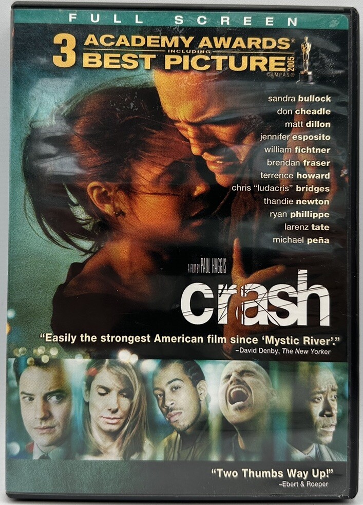Crash DVD Full-Screen Sandra Bullock Matt Dillon Don Cheadle Chris Bridges 2004