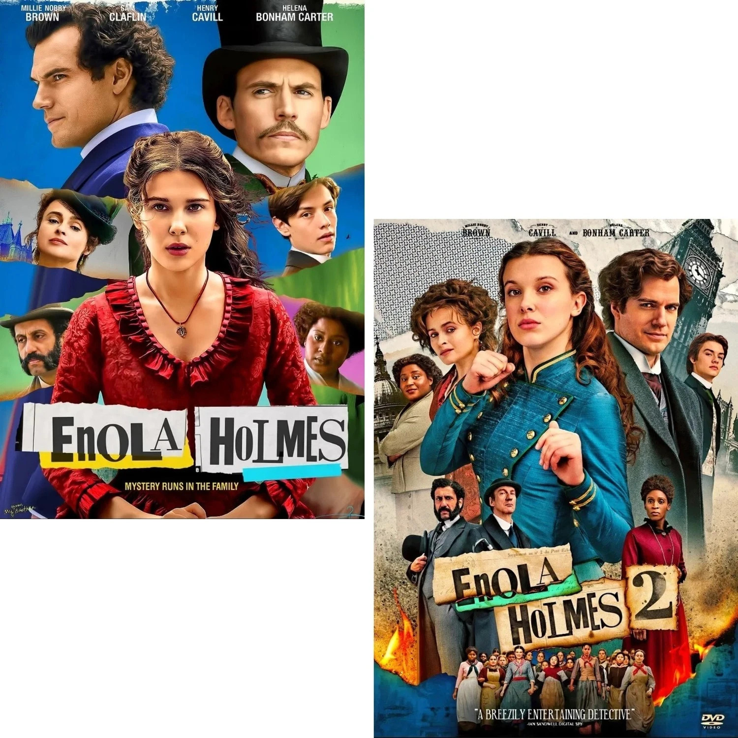 Enola Holmes 1 & 2 Mystery Adventure Film Custom DVD English Audio New