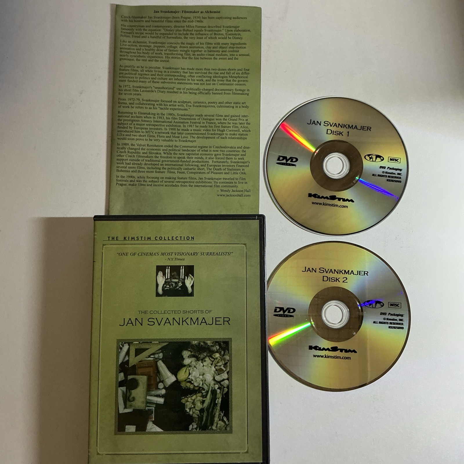 The Collected Shorts of Jan Svankmajer 2 DVD Set NTSC Zone 1 English Subtitles.