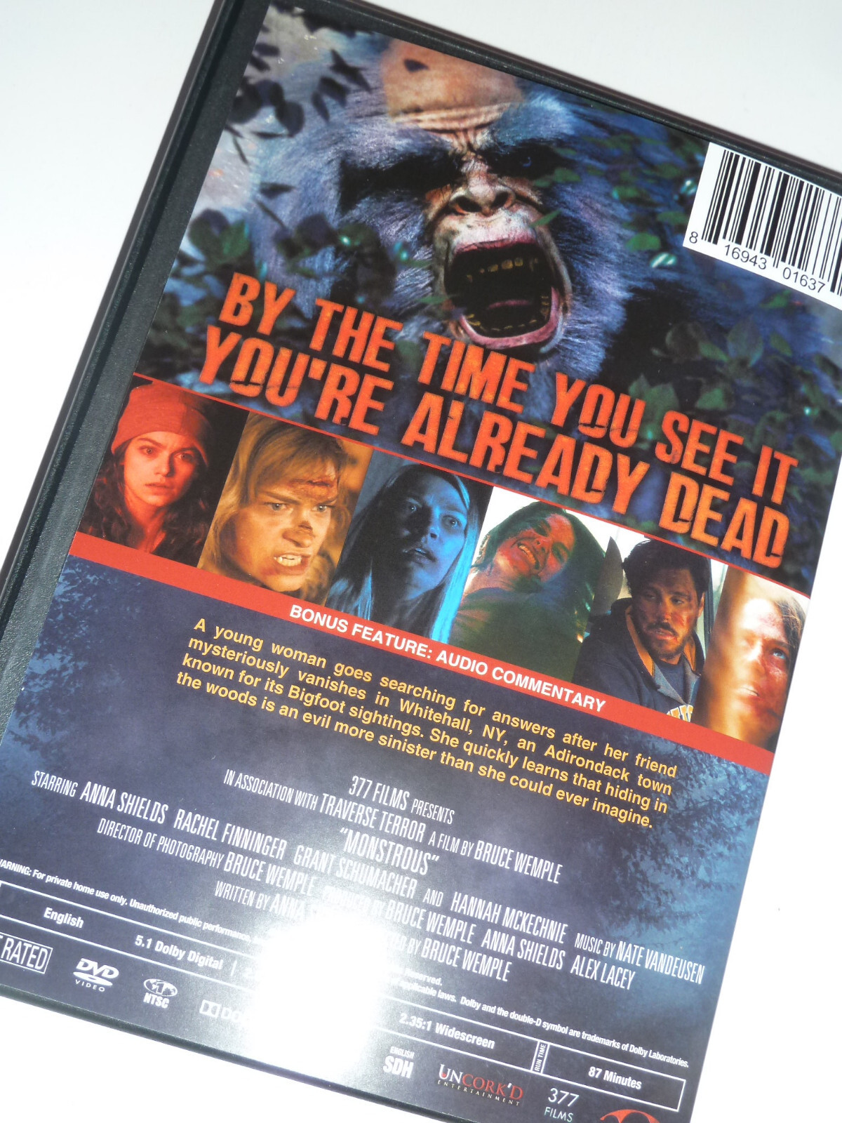 Monstrous DVD 2020 monster horror movie Bigfoot sasquatch cryptid Anna Shields!