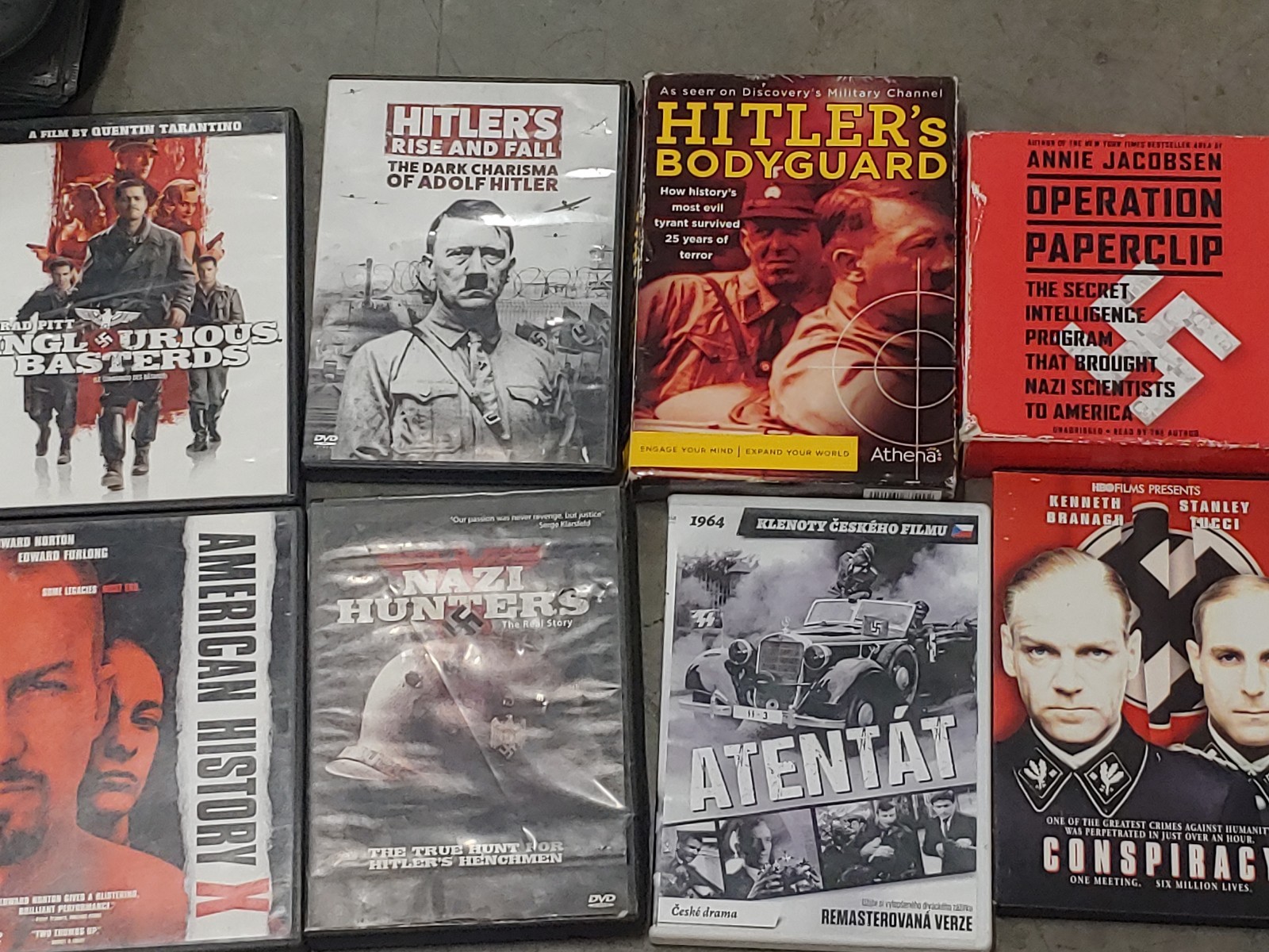 Hitler WWII DVD Lot (Hitler’s Bodyguard Nazi Hunters) OP Paperclip Documentary