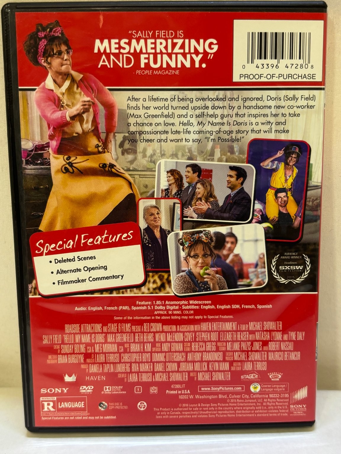 Hello, My Name Is Doris DVD 2016 Sally Field Max Greenfield Special Features