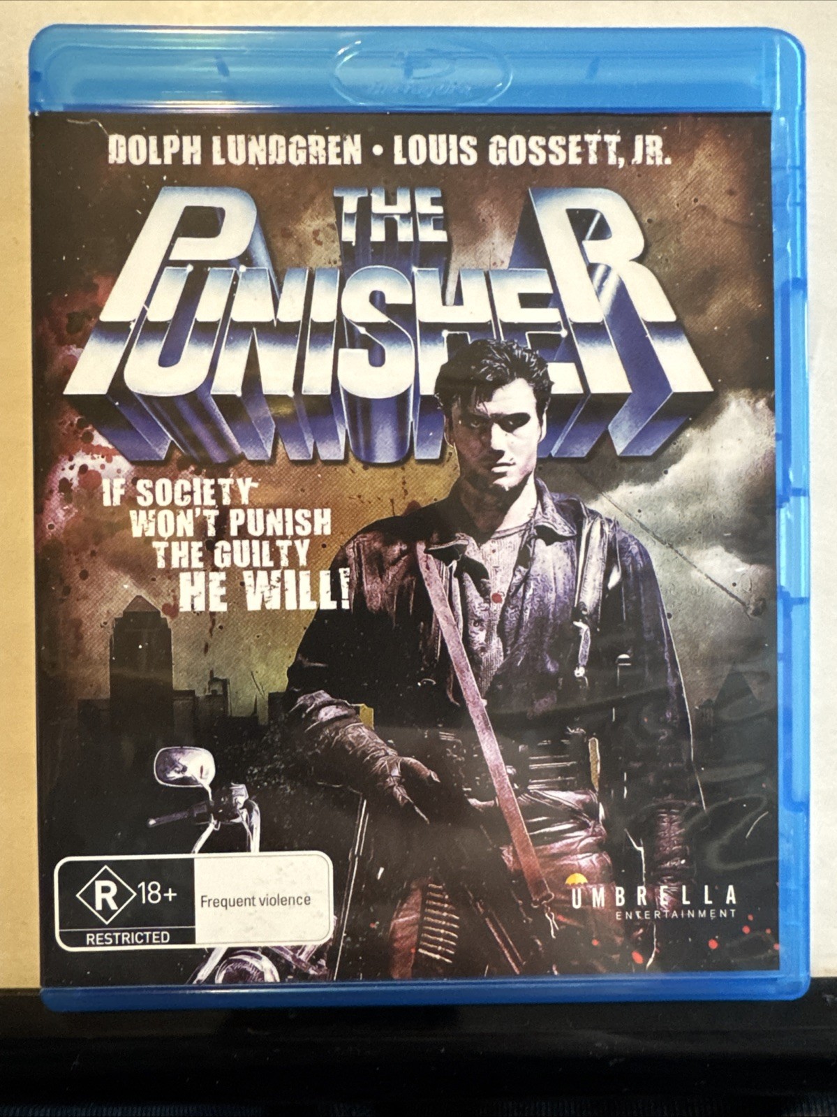The Punisher (Blu-ray, 1989) Ultra Rare OOP Umbrella Ent. Region B Dolph Lundgr