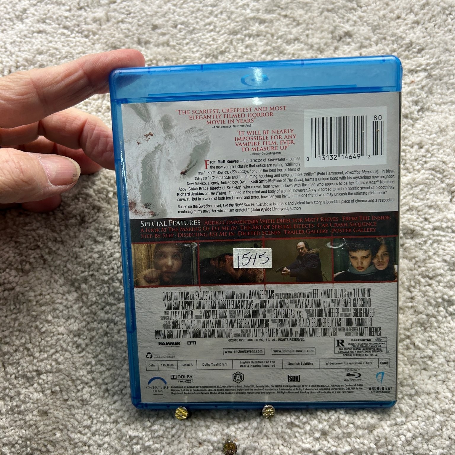 LET ME IN Blu-ray 2010 Kodi Smit-McPhee Chloe Grace Moretz Matt Reeves Film
