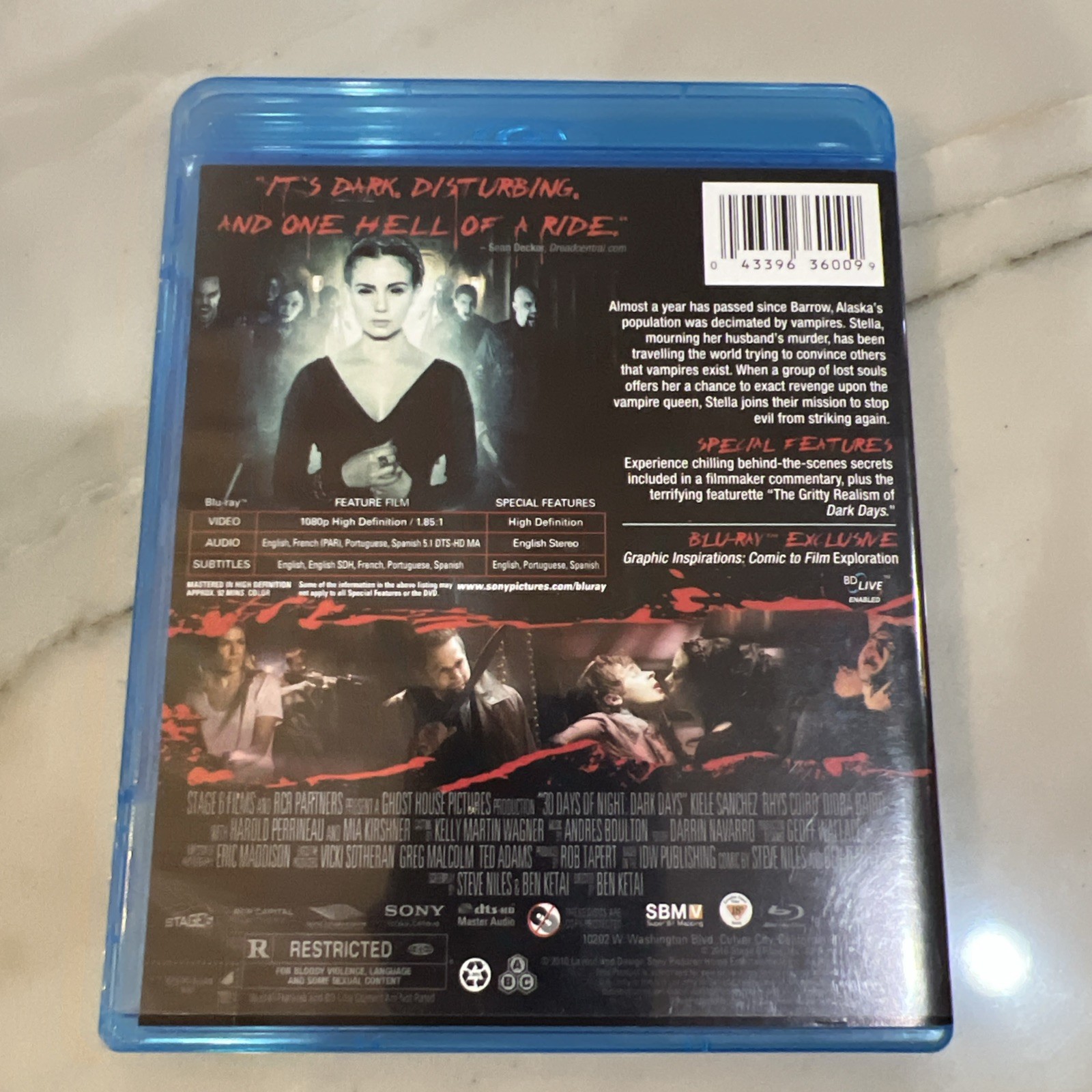 30 Days of Night Dark Days Blu-ray DVD Combo 2010 Kiele Sanchez Horror