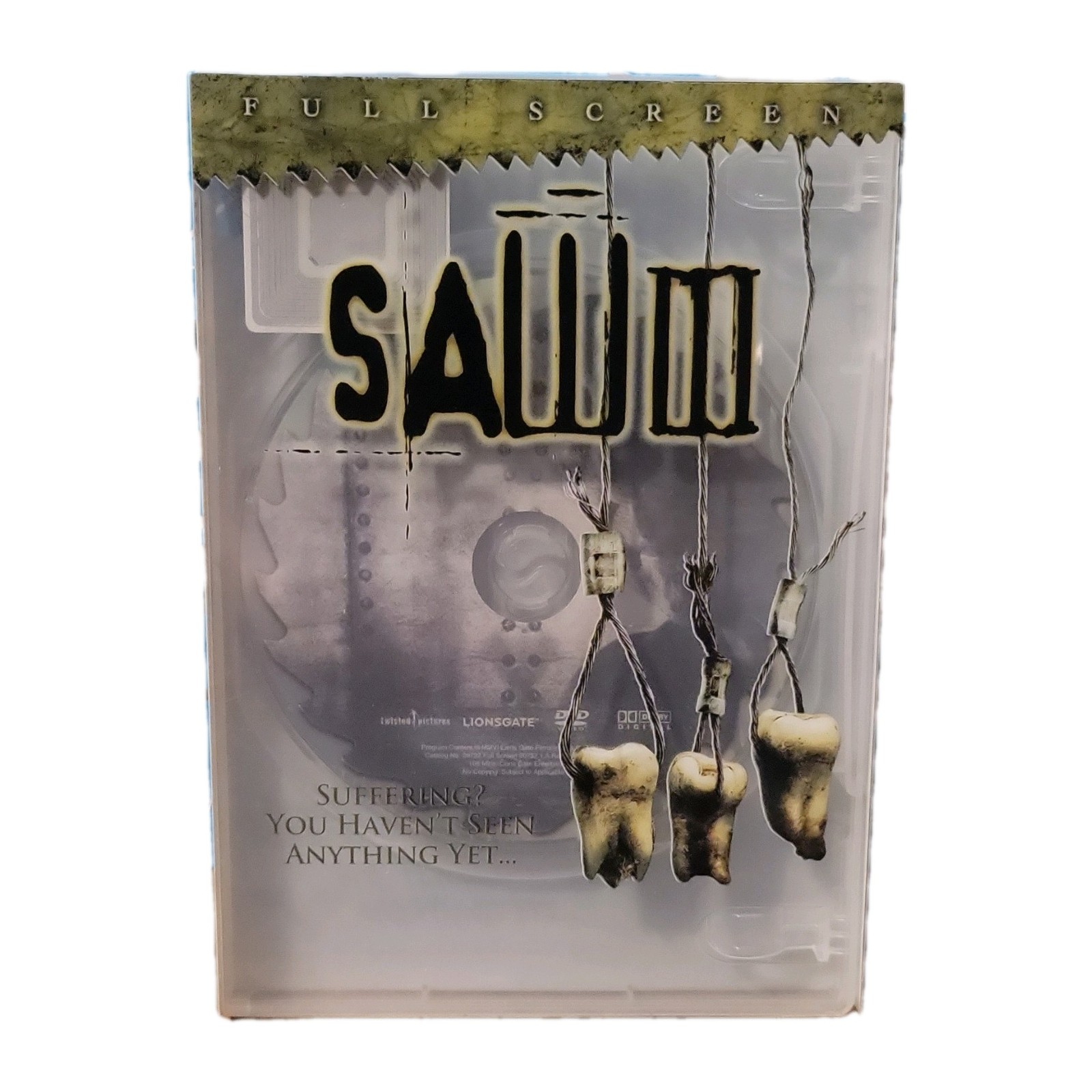 Lionsgate Saw III DVD Full Screen R Commentary Deleted Scenes 108 min 2006