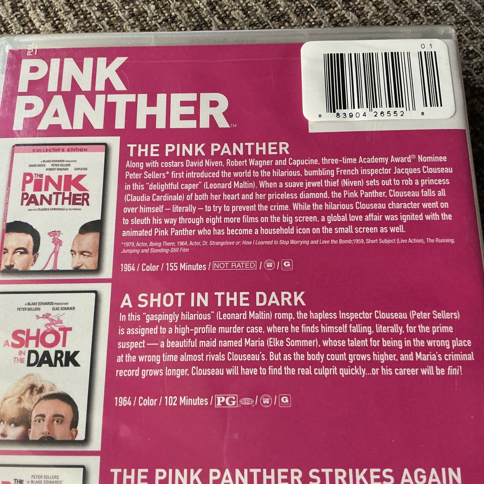 PINK PANTHER/A SHOT IN THE DARK/…STRIKES AGAIN TRIPLE FEATURE DVD SET MGM PRINT