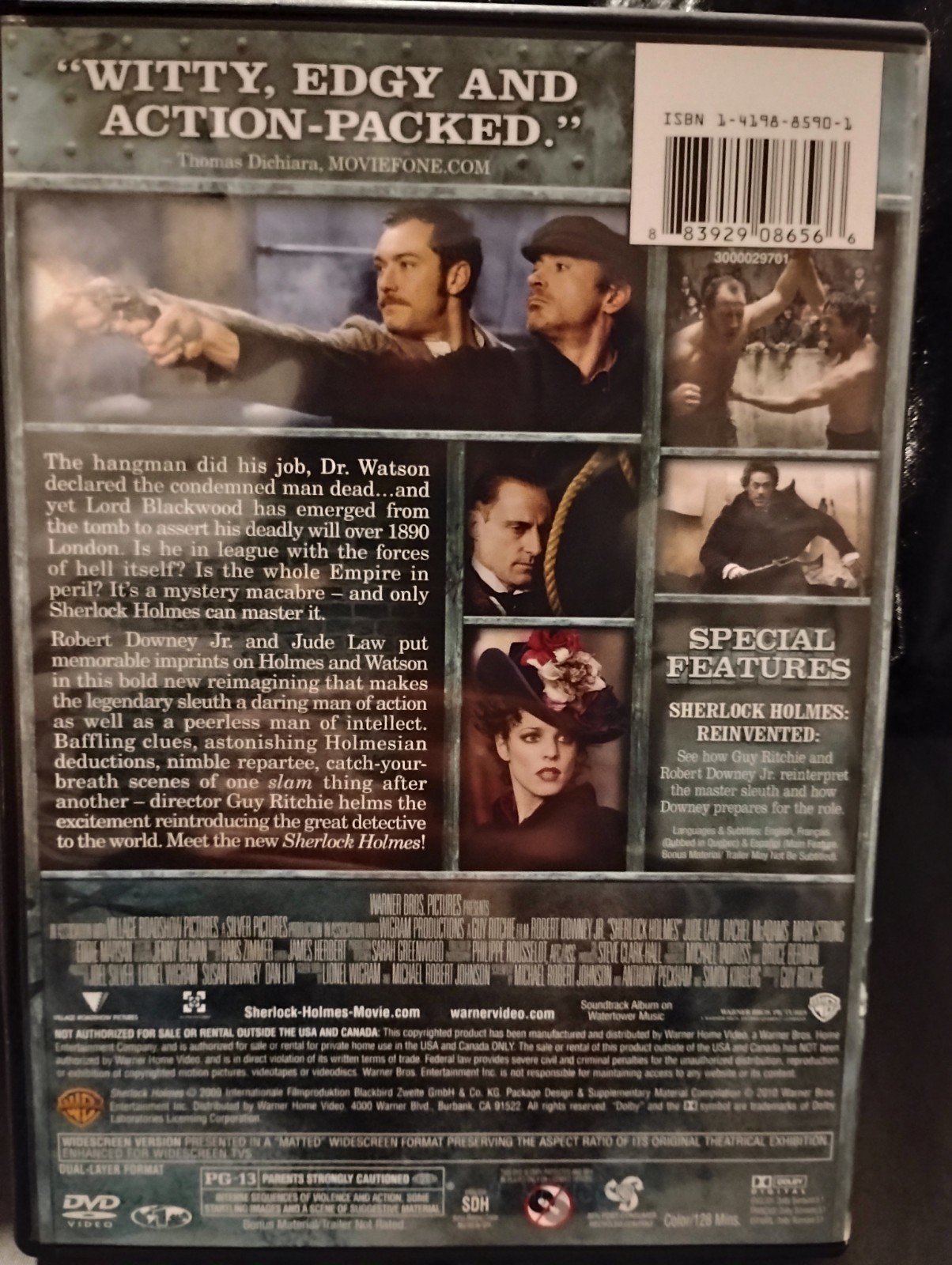*2 MOVIE LOT* SHERLOCK HOLMES – Robert Downey Jr. Jude Law * RACHEL ADAMS *