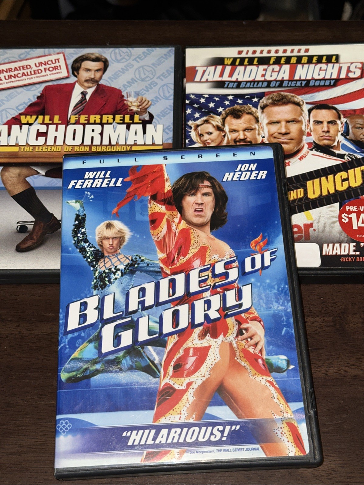 WILL FERRELL DVD Lot 1 – 3 Great Films – Anchorman – Blades of Glory – Talladega
