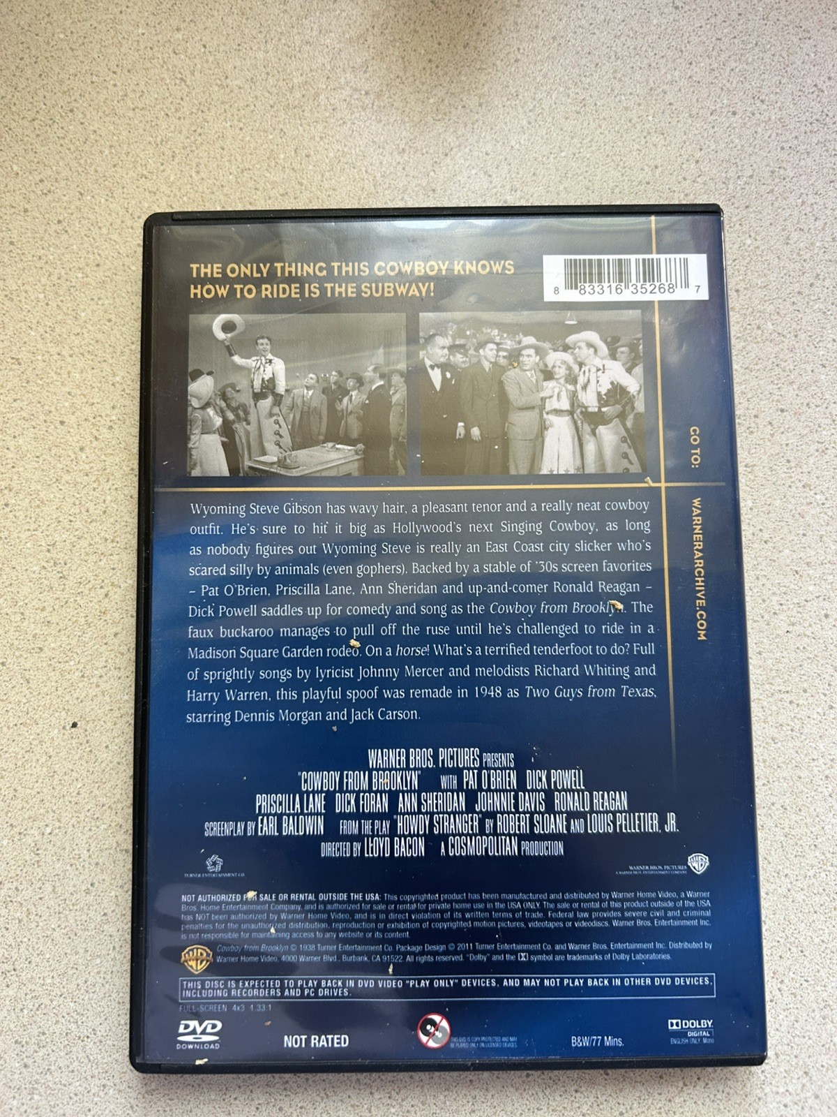 Cowboy From Brooklyn (DVD, 1938, WARNER ARCHIVES)