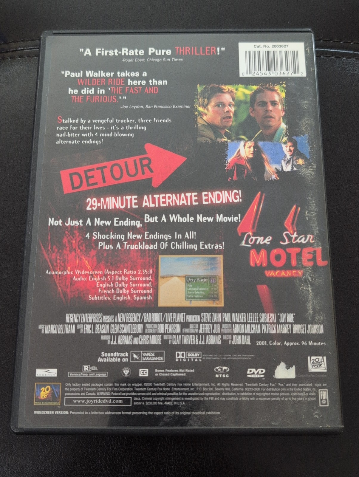 Joy Ride Special Edition (DVD 96 Min 2000) 29 Minute Alternate Ending…