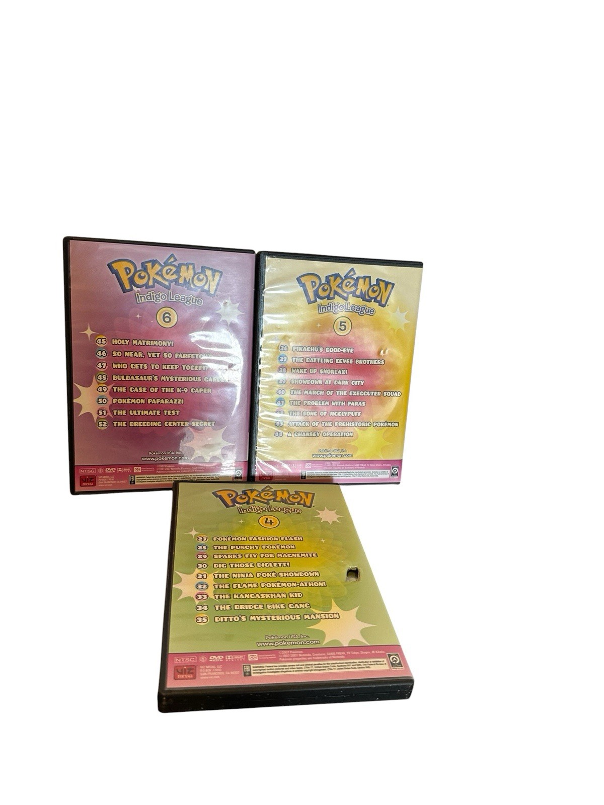 Pokemon Indigo League Set 2 DVD Episodes 27-52 3 Disc Set Season 1