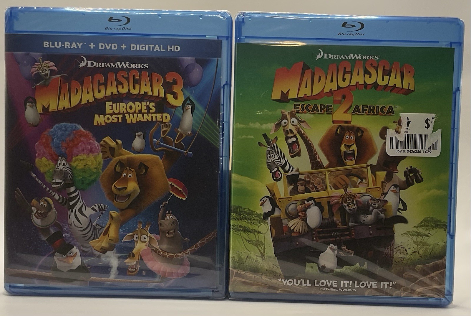 DreamWorks Madagascar 3 & Madagascar 2 Blu-ray DVD PG Animation
