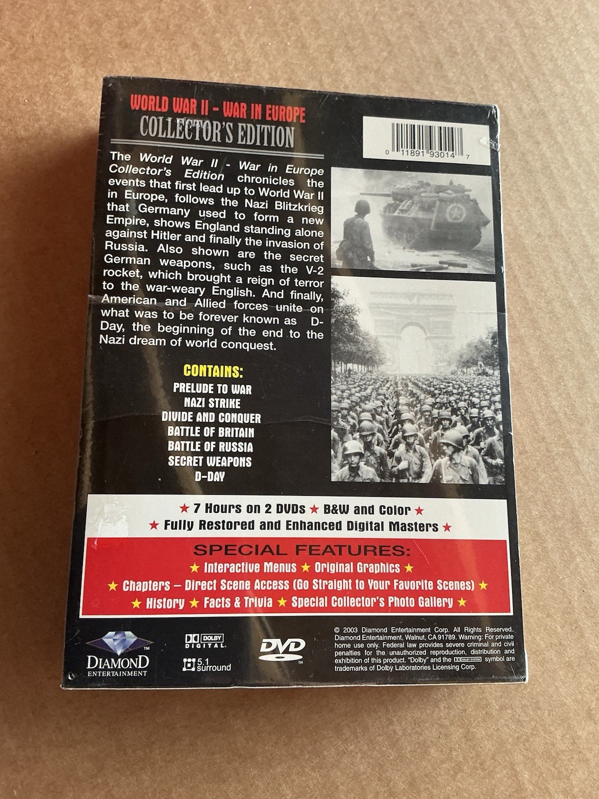 World War II War in Europe DVD 2-Disc Set Collector’s Edition New Sealed
