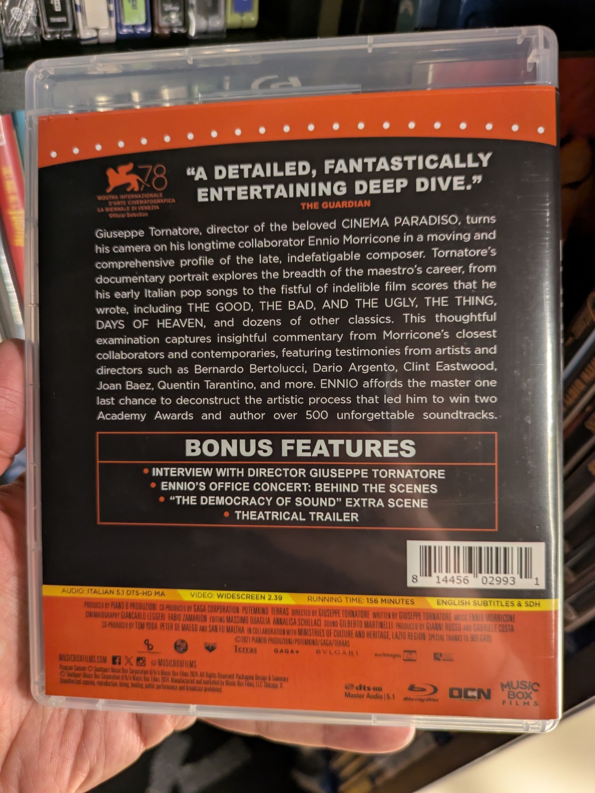 Ennio (Bluray 2021)/Vinegar Syndrome X Music Box Films/ With OOP Slipcover
