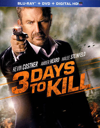3 Days to Kill (Blu-ray/DVD, 2014, 2-Disc Set) Kevin Costner Amber Heard