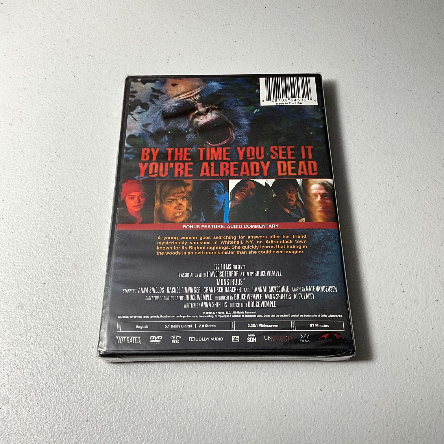 MONSTROUS DVD 2019 Widescreen Anna Shields Bruce Wemple Horror Film