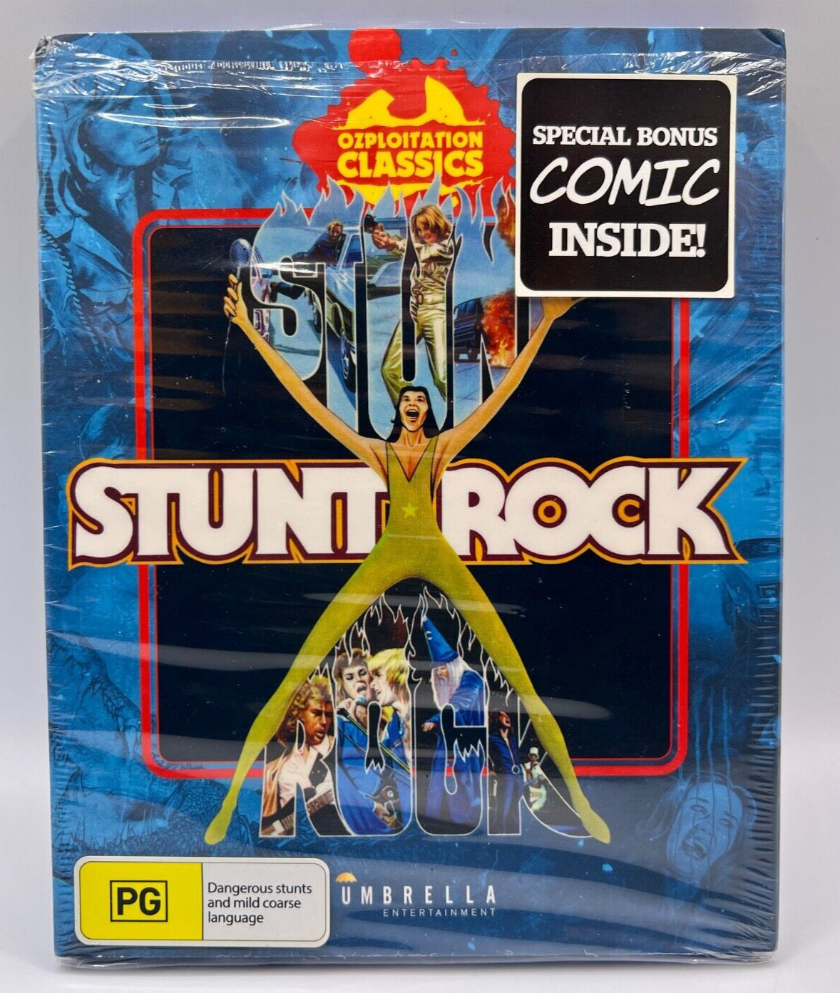STUNT ROCK Ozploitation Classics Blu-ray w/ Slipcover & Comic Umbrella Ent OOP