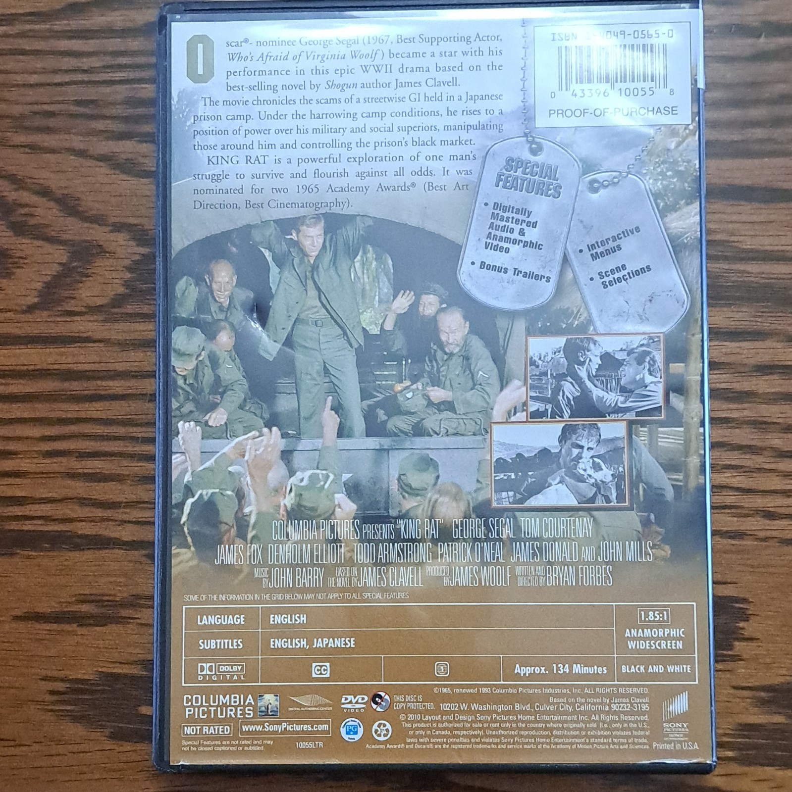 Columbia Pictures King Rat DVD 2003 Widescreen George Segal NR 134 Min