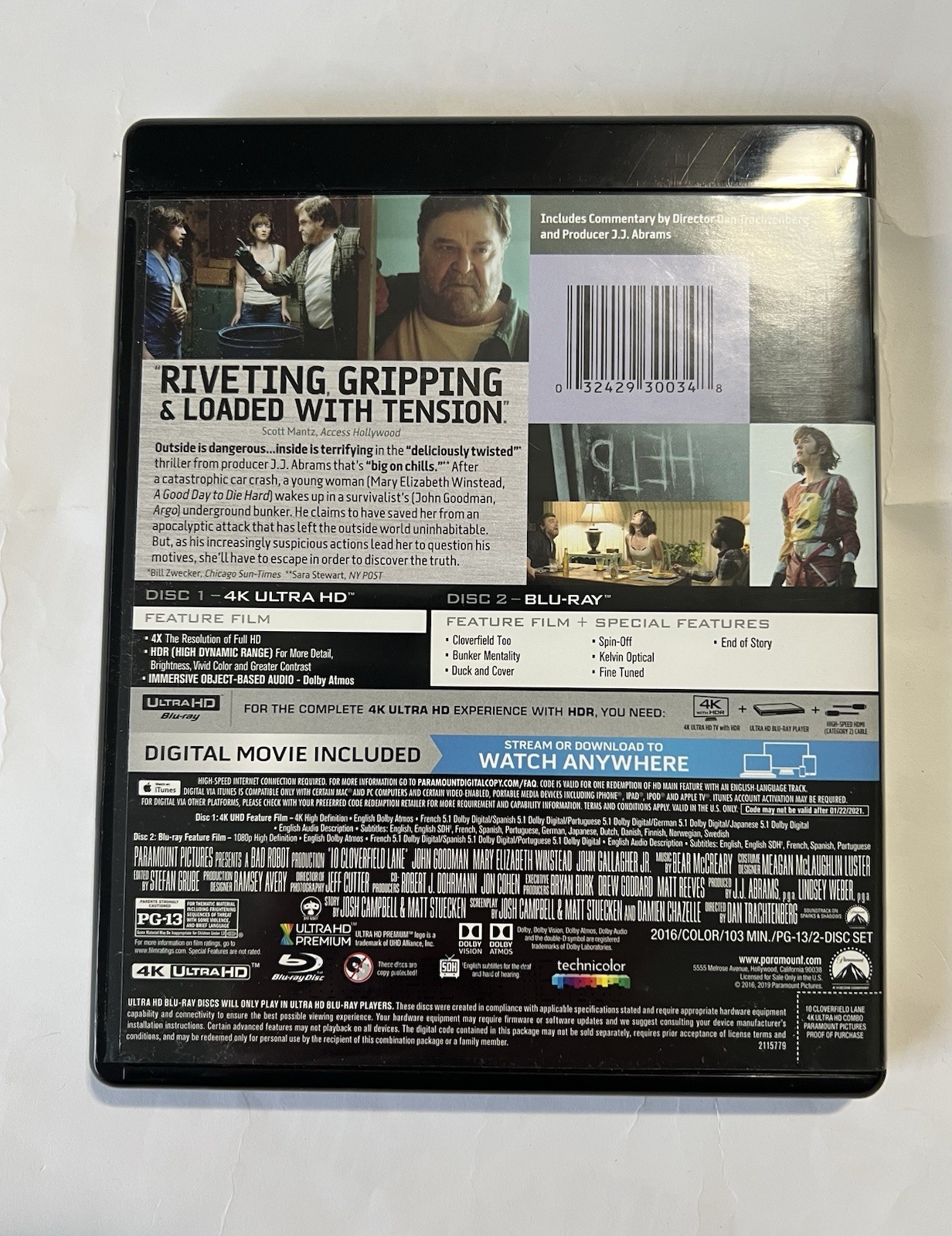 10 Cloverfield Lane (4k Ultra HD + Blu-ray + Digital)