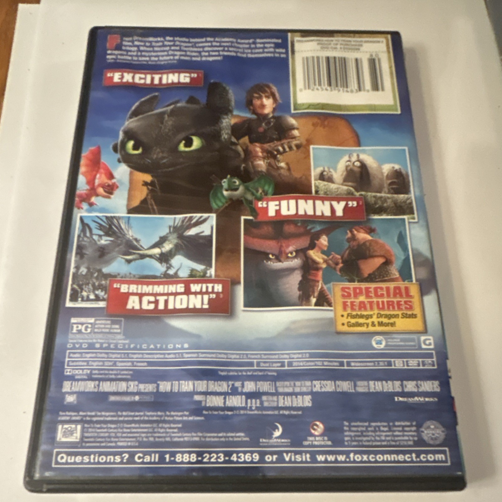 DreamWorks How to Train Your Dragon 2 DVD Widescreen Special Features Family PG