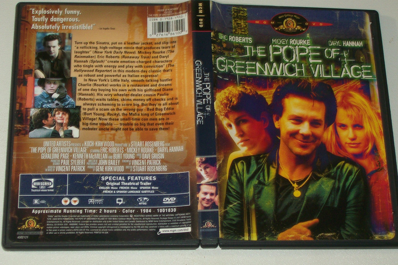 The Pope of Greenwich Village (DVD, 1984 MGM) Mickey Rourke, Daryl Hannah