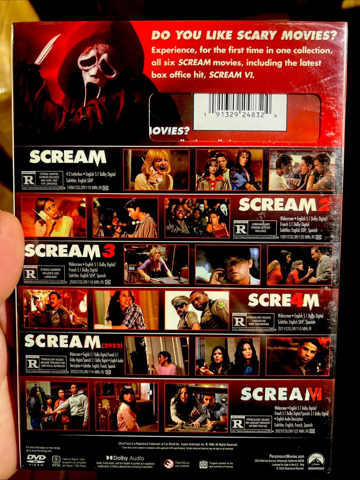 Scream: The Complete 6-Movie Collection (DVD, 6-Disc, Box-Set) New