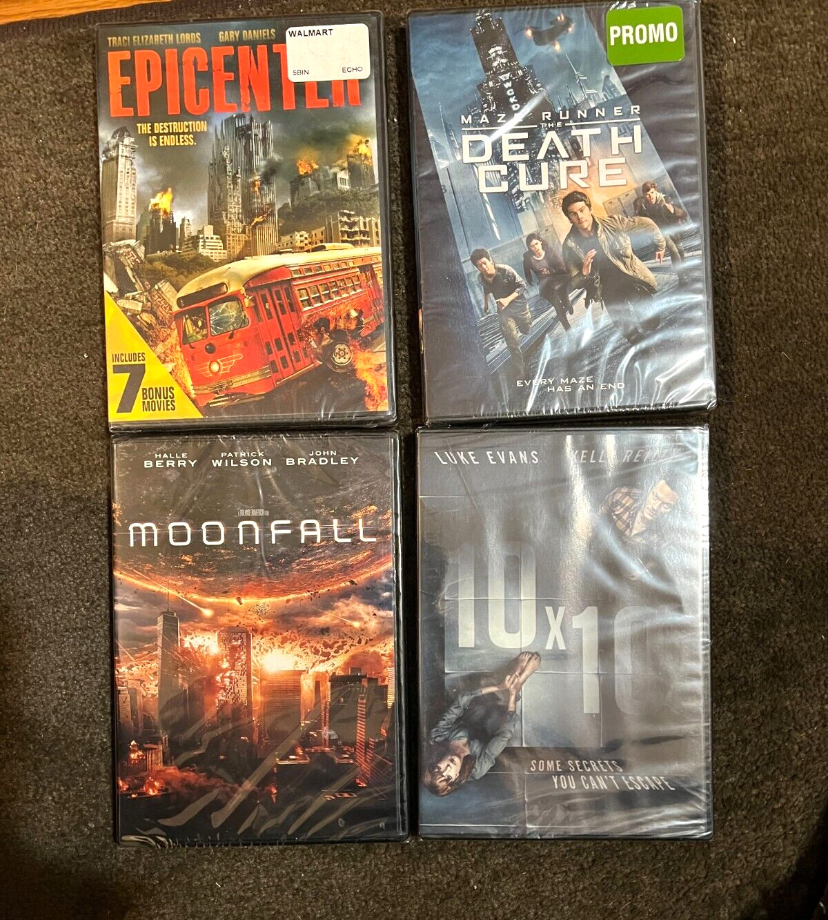 Lot Of 4 Scifi Fantasy DVDs, DEATH CUBE, MOONFALL, 10 X 10, + EPICENTER(7 BONUS)