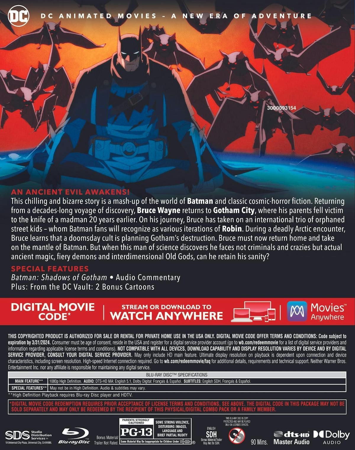 Batman The Doom That Came to Gotham Blu-ray David Giuntoli NEW