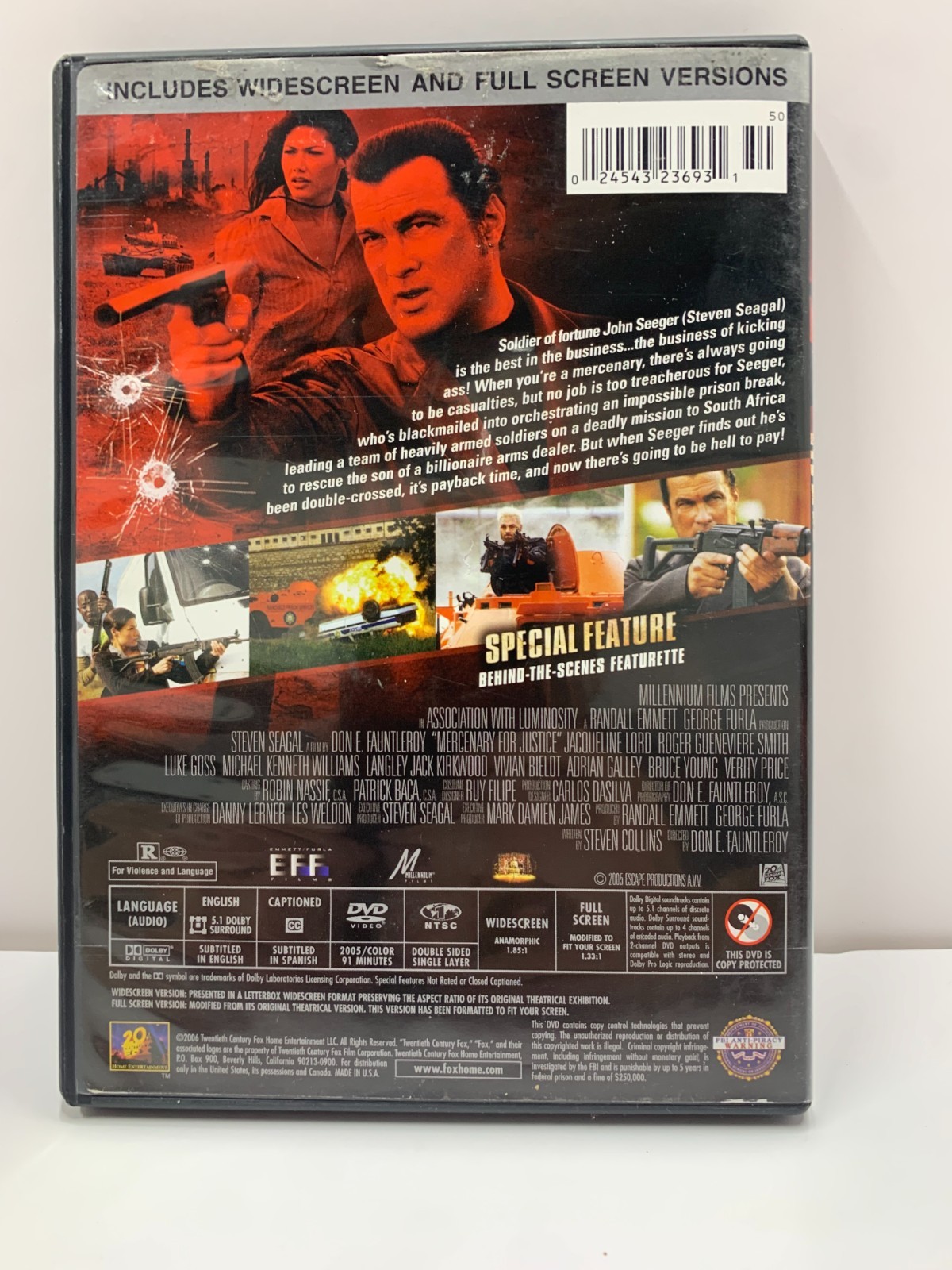 Mercenary for Justice (Widescreen & Full Screen, DVD) Free Shipping