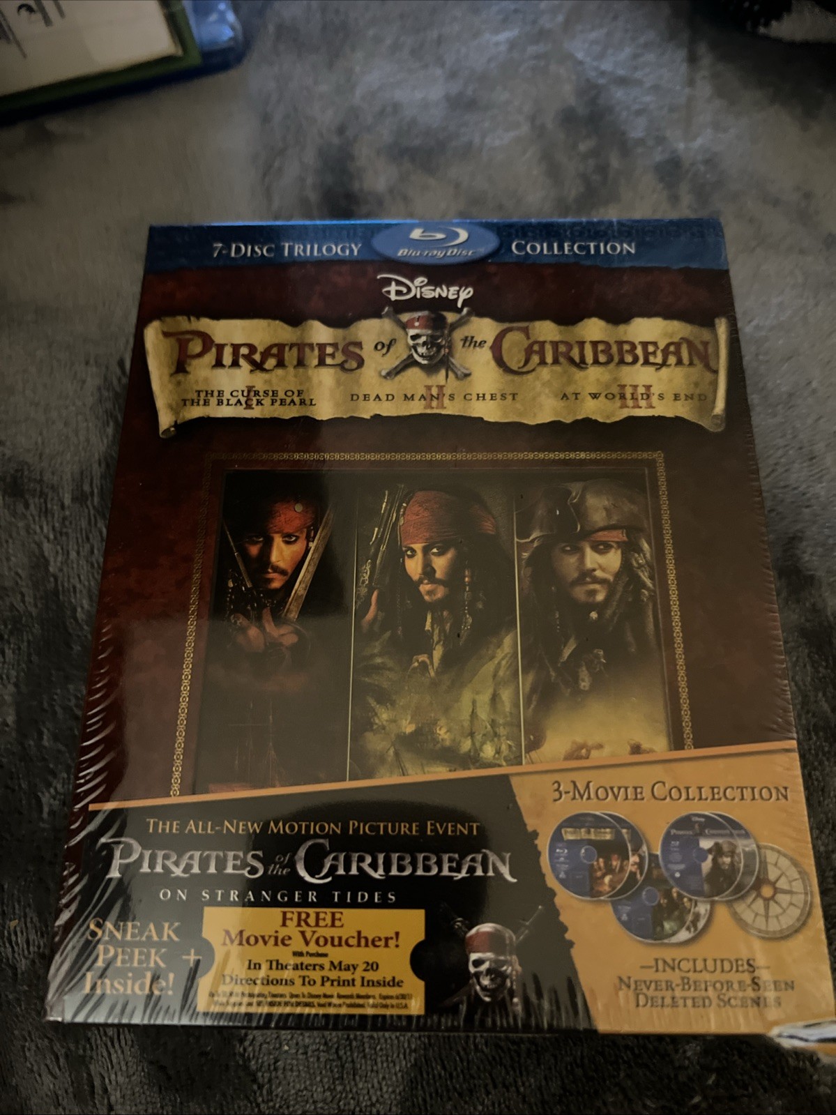 Pirates of the Caribbean Trilogy (Blu-ray Disc, 2011, 7-Disc Set)