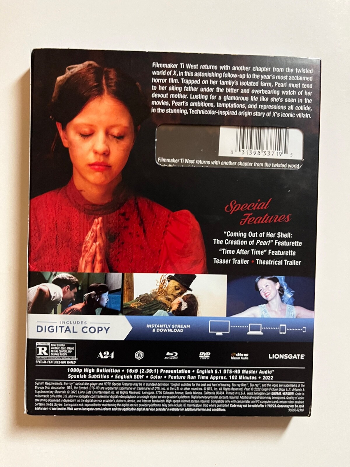 Pearl (Blu-ray, 2022) NEW w/slipcover