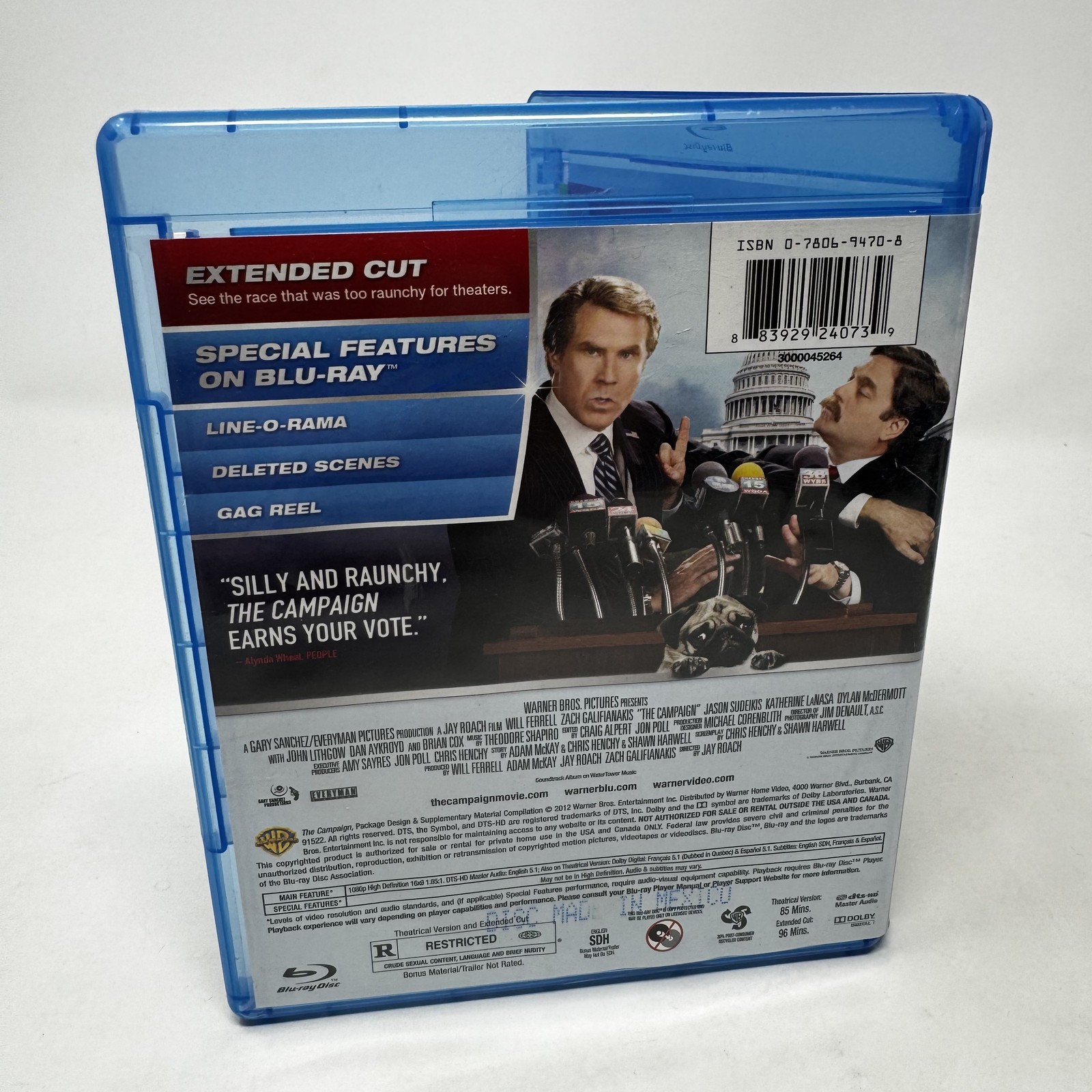 The Campaign Blu-ray + DVD + Digital Copy Extended Cut Will Ferrell Zach