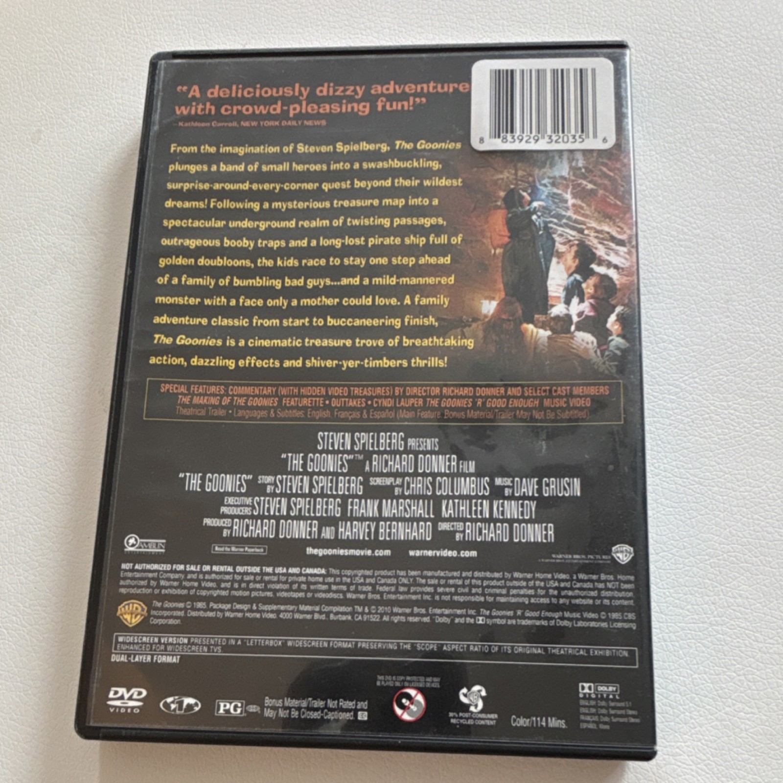 Warner Home Video The Goonies DVD Widescreen Adventure PG Astin 114 min Tall