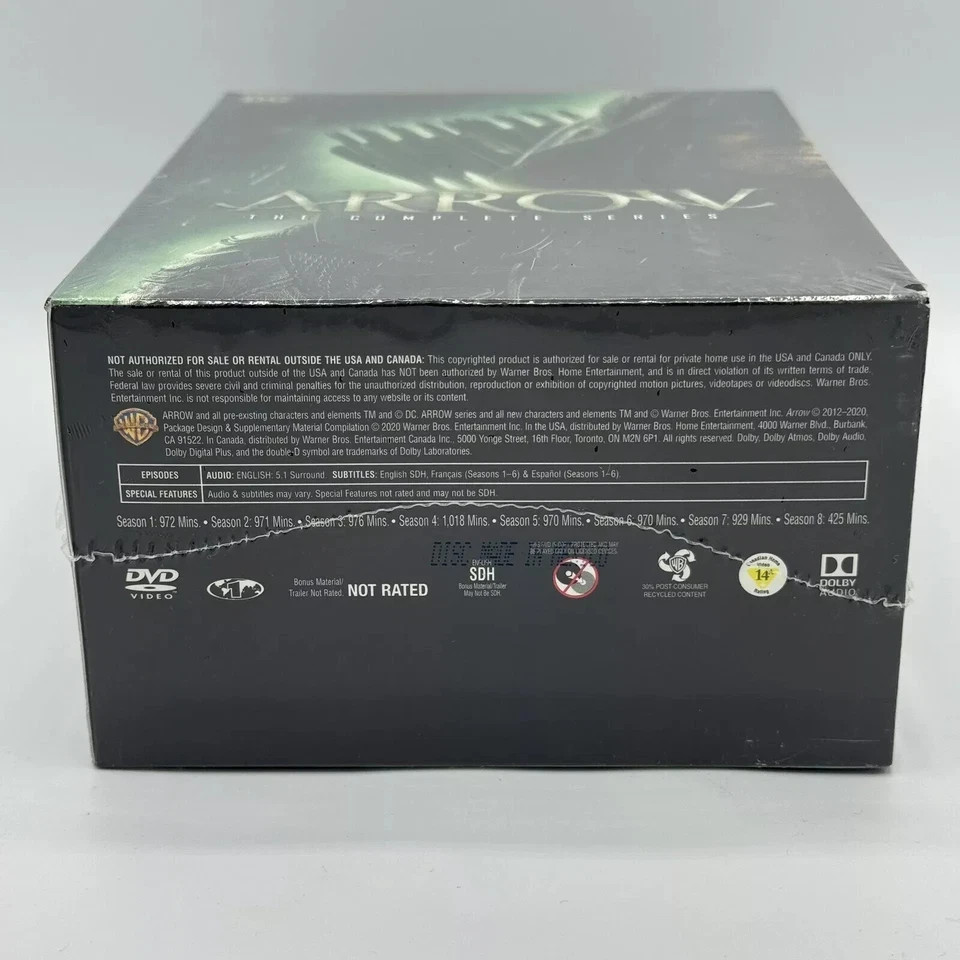 Arrow: The Complete Series Seasons 1-8 (38-Disc DVD Box Set, 2019) New Region 1