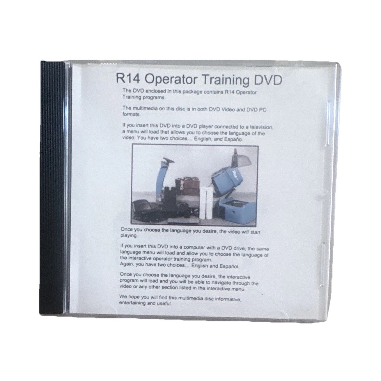 R14 Operator Training (DVD) Educational, English/Spanish, Standard Jewel Case