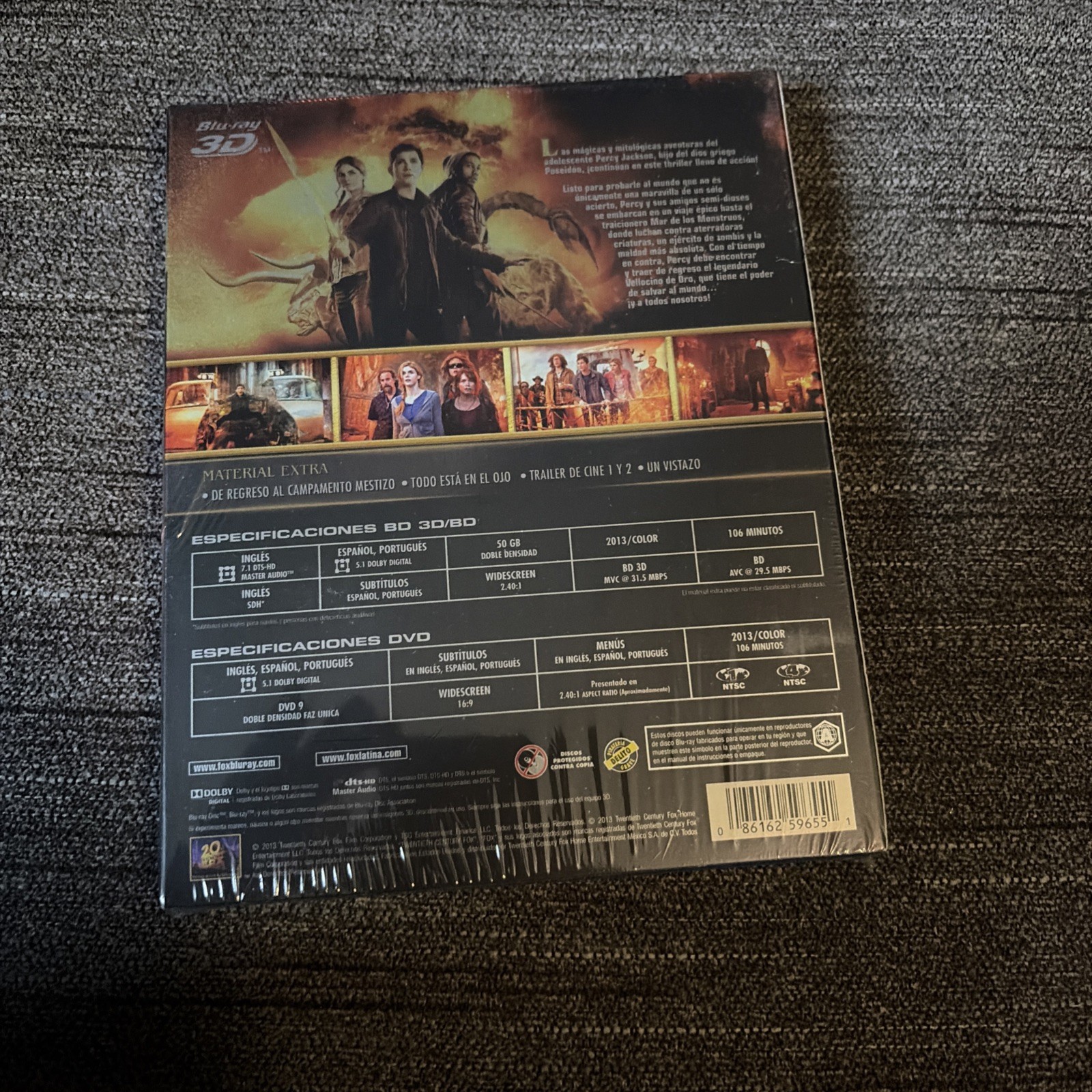 Y El Mar De Los Monstrous Percy Jackson Sea Of Monsters Blu Ray Spanish packagin