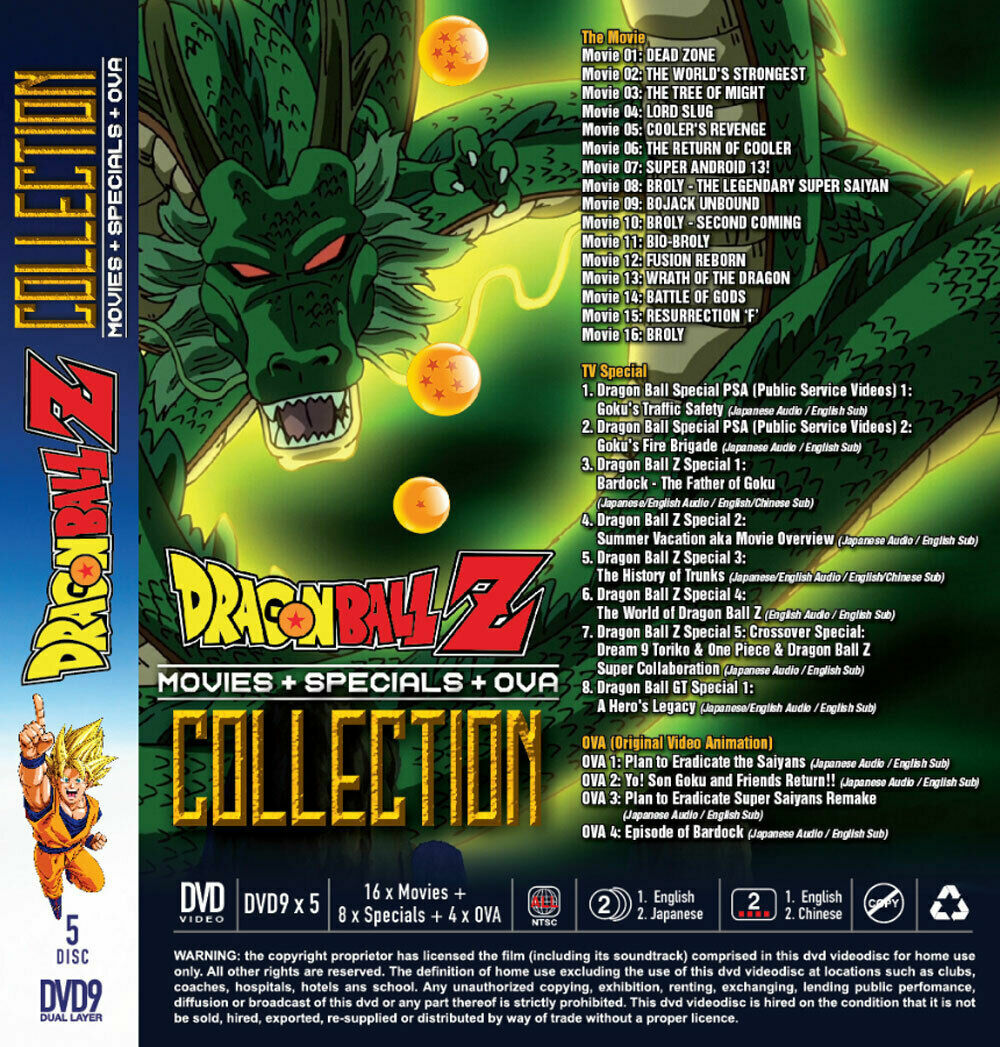 Dragon Ball / DragonBall Z Movie Collection (16 Movies + 8SP + 4OVA) – Eng Dub