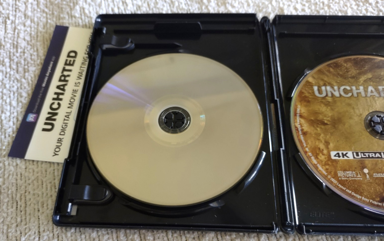 Uncharted 4K Ultra HD + Blu-ray Tom Holland Mark Wahlberg VG+ Discs