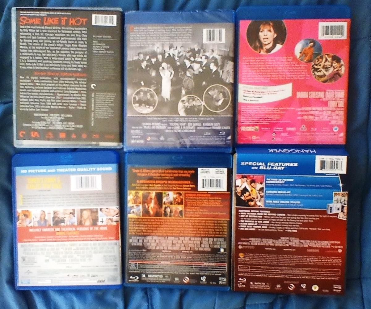 6 Blu-ray lot: Some Like It Hot, Cocktail Hour, Funny Girl, Boogie Nights, more