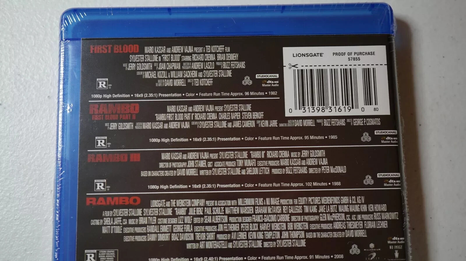 Rambo: 5-Film Complete Collection 1-5 (Blu-ray + Digital) *NEW/SEALED* FREE SHIP