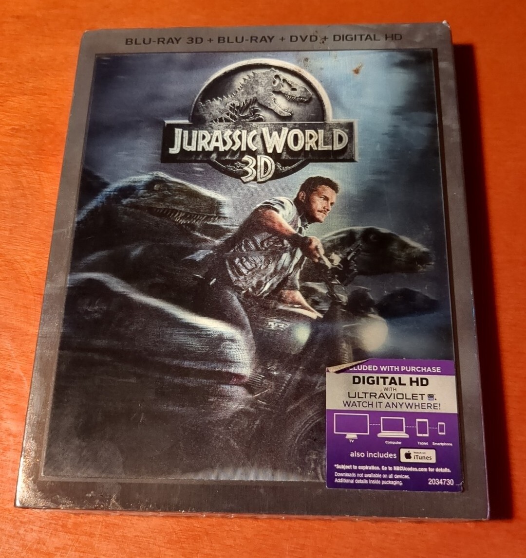 Jurassic World Blu-ray 3D + Blu-ray Chris Pratt Bryce Dallas Howard Trevorrow