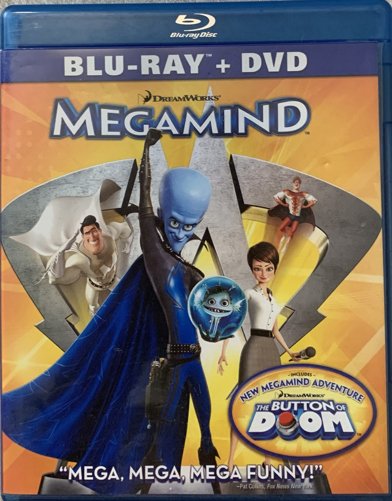 Megamind (Blu-ray/DVD Movie, 2011) VERY GOOD Dreamworks Animation SKG 2-Disc Set