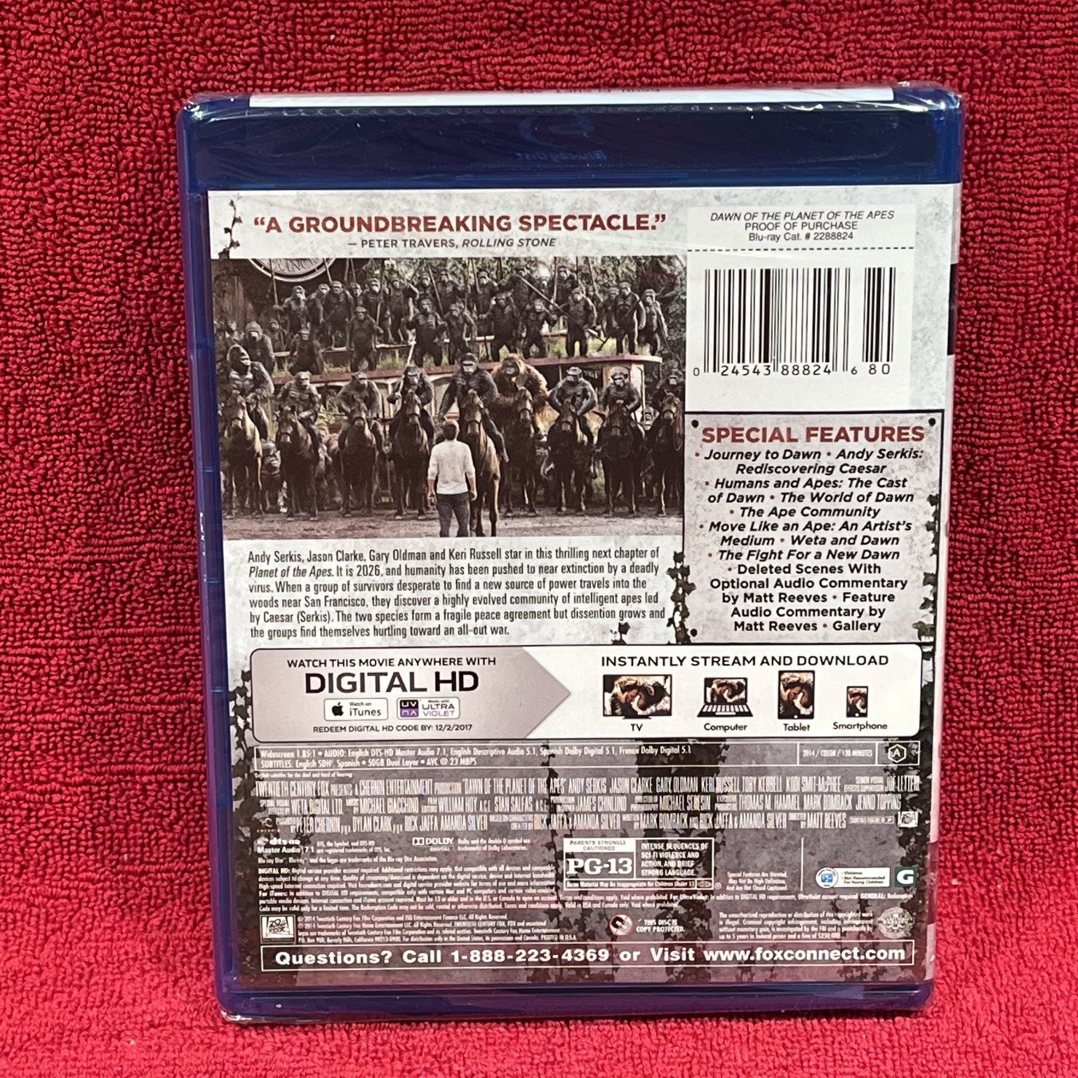 Dawn of the Planet of the Apes (Blu-ray, 2014) Andy Serkis Matt Reeves – NEW