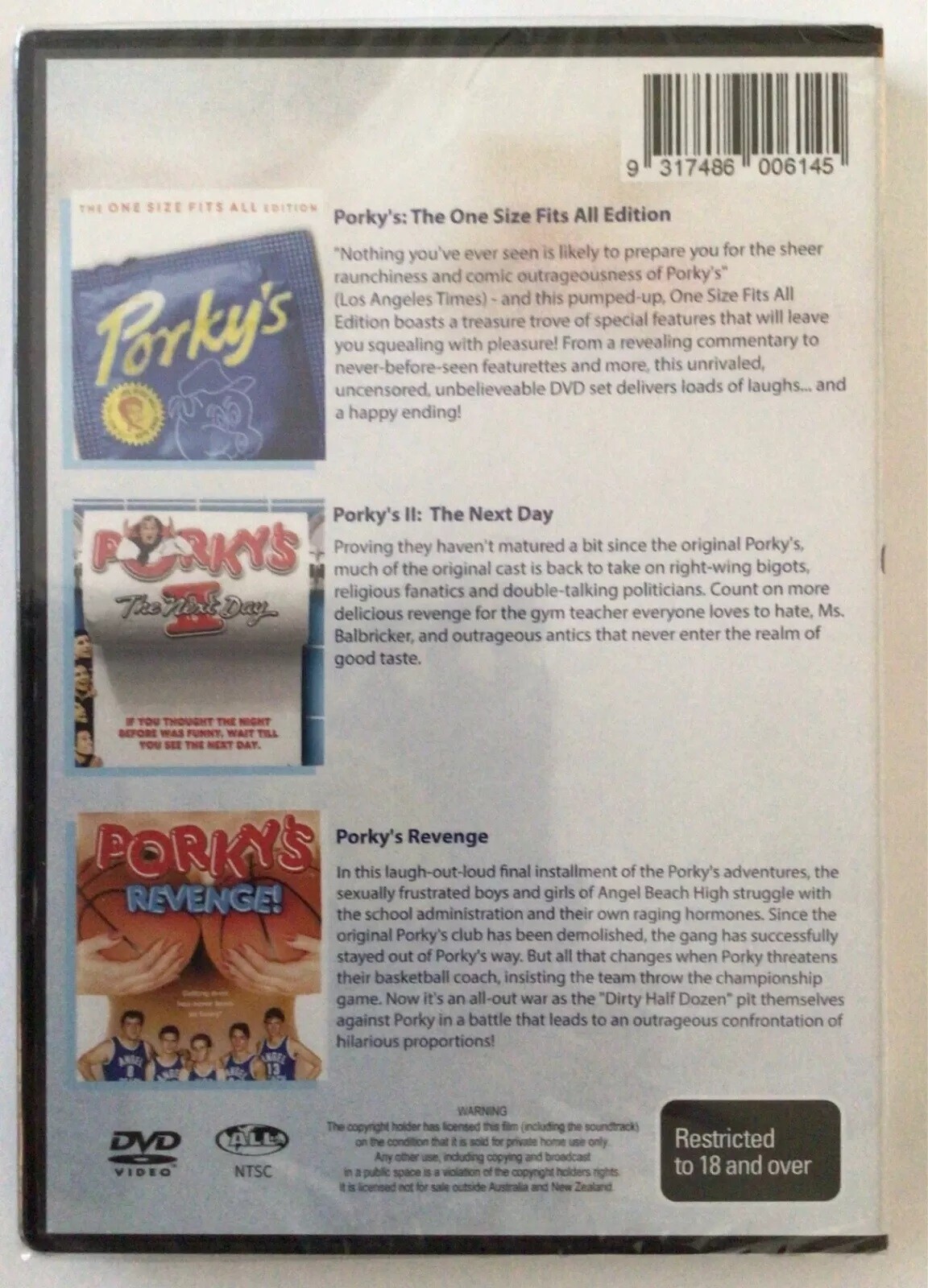 Porky’s 3 Movie Collection DVD BRAND NEW (USA Compatible)