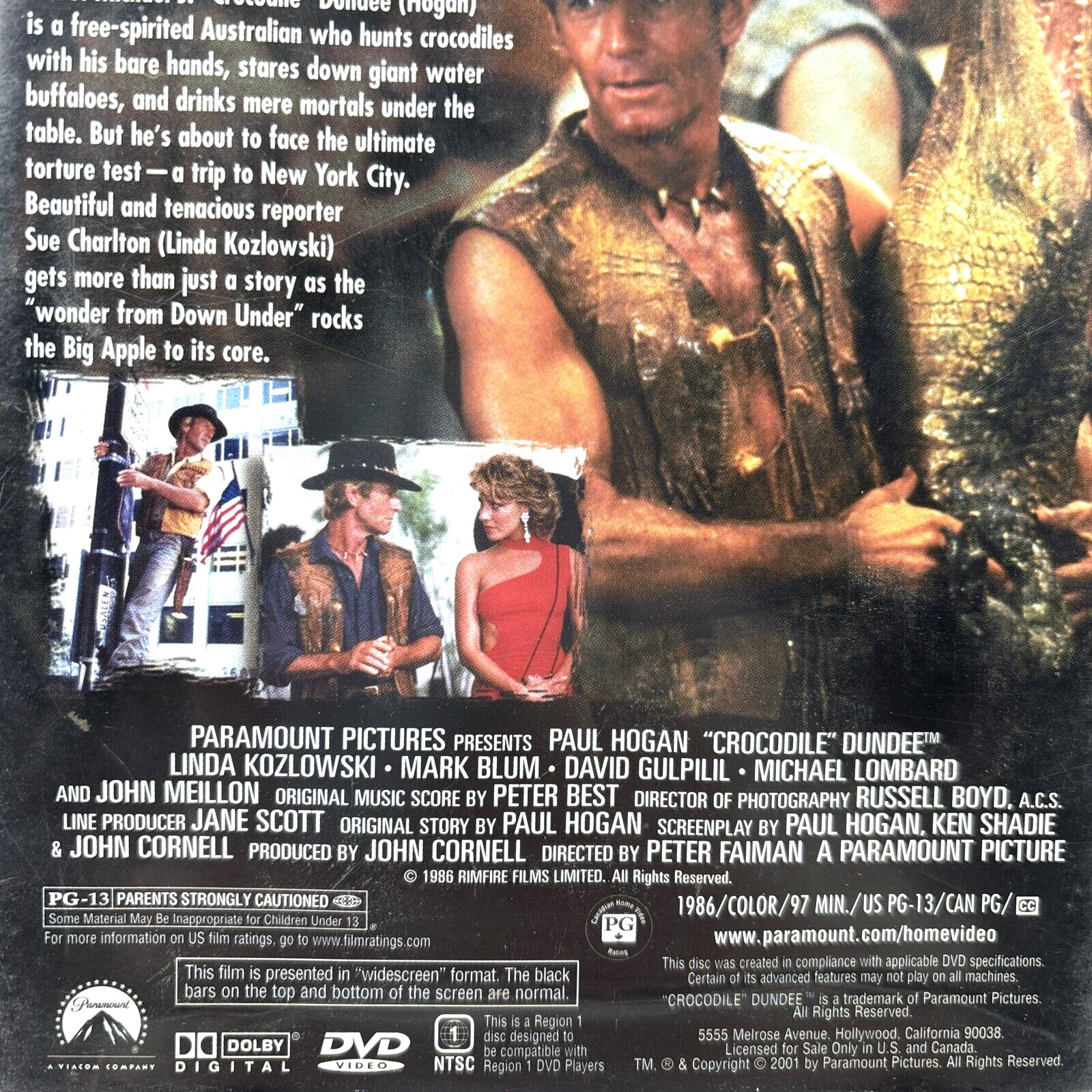 Crocodile Dundee DVD 1986 Widescreen Paul Hogan Region 1 US/Canada Excellent