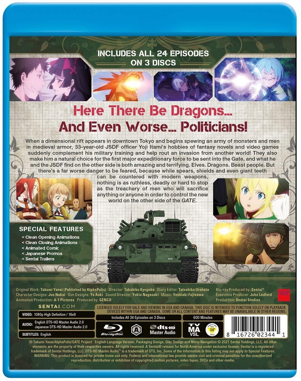Gate Blu-ray Magic/Fantasy Anime Complete Series Eng Sub+Dub NEW 24-Eps Freeship