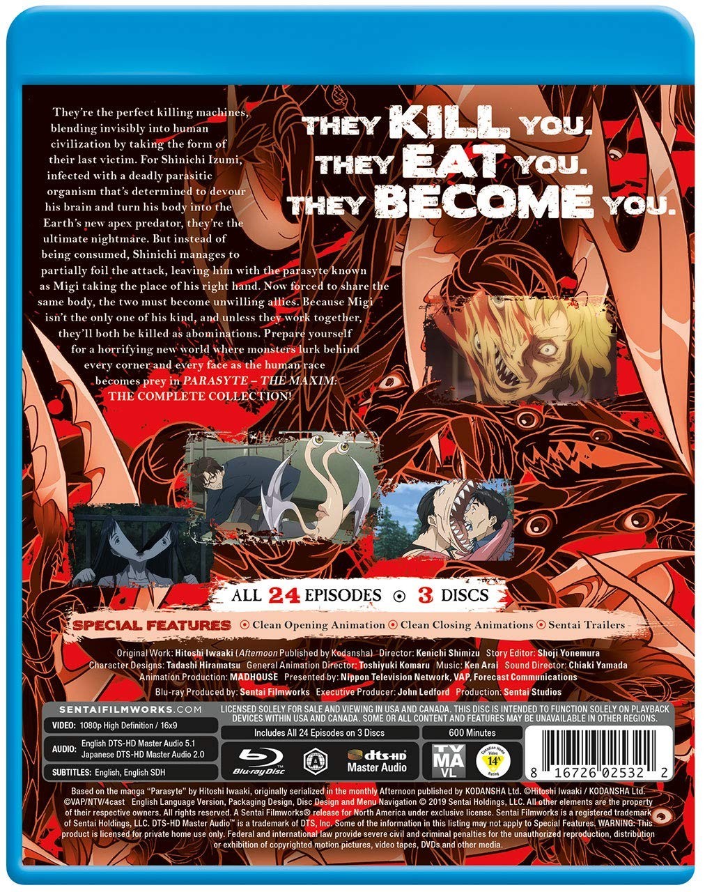 Parasyte The Maxim Complete Collection Series Blu-Ray English Dub/Sub Anime New